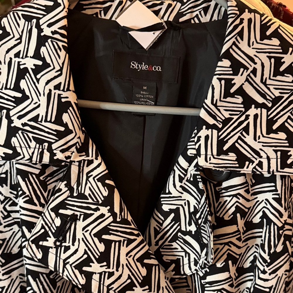 🔥🔥🔥🔥🔥Style & Co. Black and White Trench Coat🔥🔥🔥🔥🔥 - Picture 6 of 6